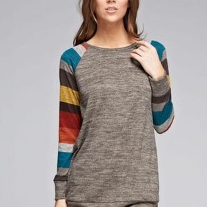 Grey + Stripes Baseball Tunic | Fall Weather Top